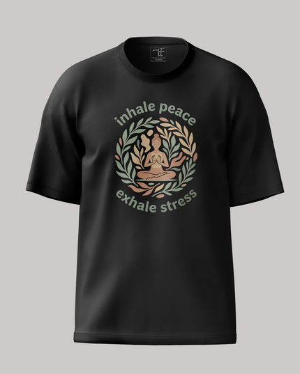 Inhale Peace Exhale Stress Unisex Oversized Classic T-Shirt