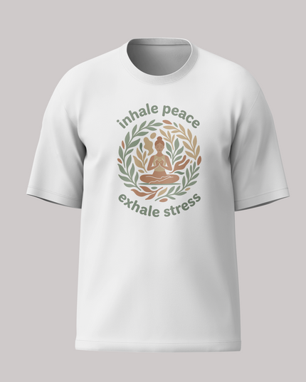 Inhale Peace Exhale Stress Unisex Oversized Classic T-Shirt