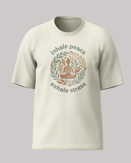Inhale Peace Exhale Stress Unisex Oversized Classic T-Shirt