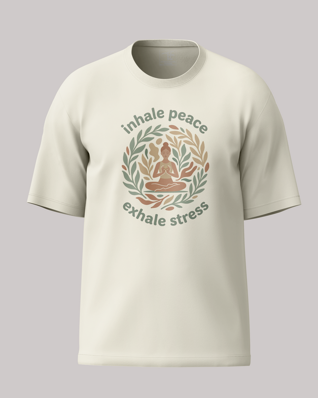 Inhale Peace Exhale Stress Unisex Oversized Classic T-Shirt