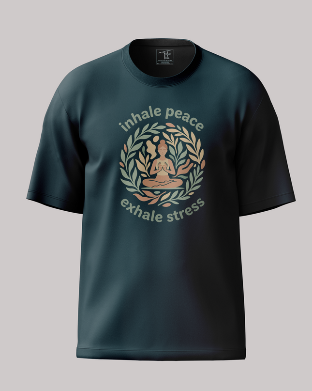 Inhale Peace Exhale Stress Unisex Oversized Classic T-Shirt