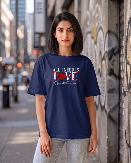 All I Need Is Bohot Paisa Graphic Oversized Women's Classic T-Shirt