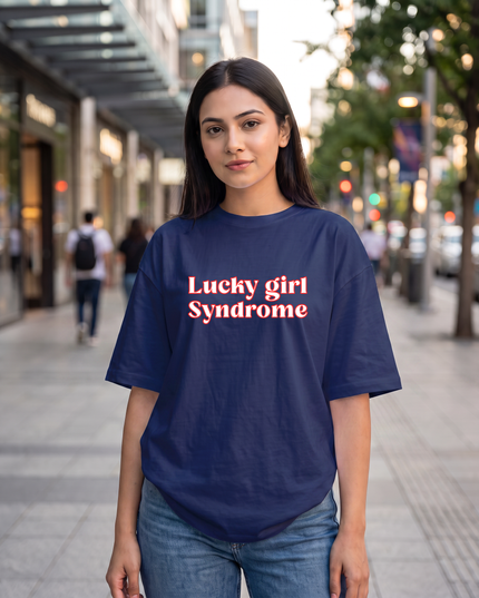 Lucky Girl Syndrome Graphic Women's Oversized Classic T-Shirt