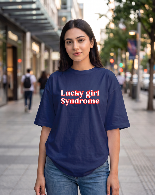 Lucky Girl Syndrome Graphic Women's Oversized Classic T-Shirt