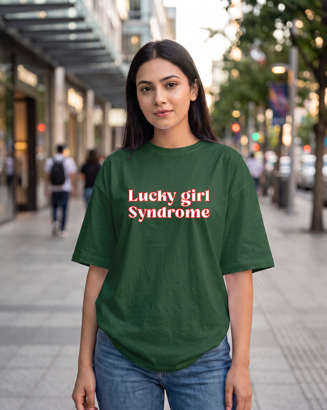 Lucky Girl Syndrome Graphic Women's Oversized Classic T-Shirt