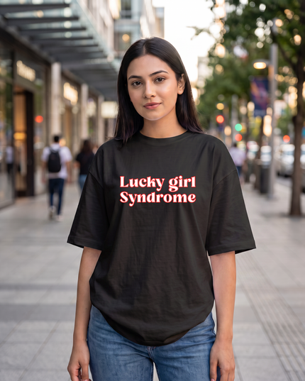 Lucky Girl Syndrome Graphic Women's Oversized Classic T-Shirt