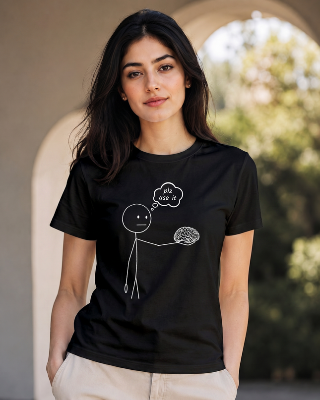 Plz Use It Graphic Unisex Classic Crew T-Shirt
