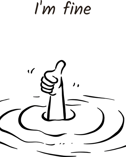 I m Fine Minimal Drowning Humor Graphic Women's Classic T-Shirt