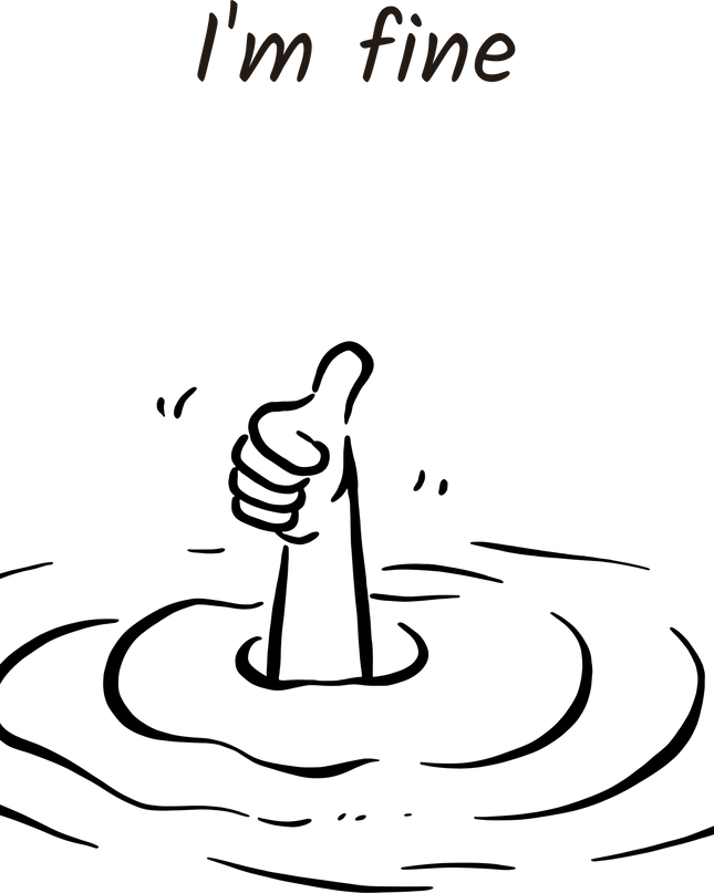 I m Fine Minimal Drowning Humor Graphic Women's Classic T-Shirt