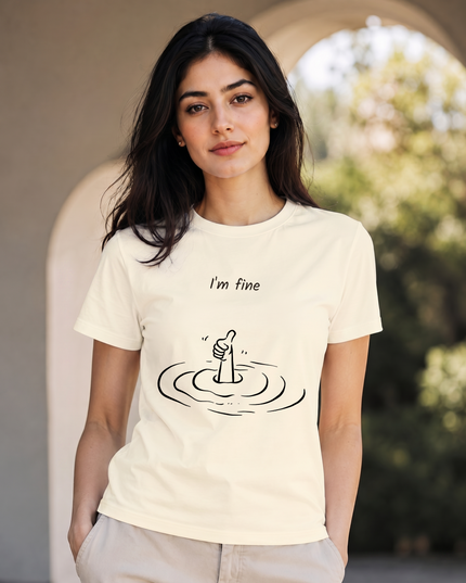 I'm Fine Thumbs Up Unisex Classic Crew T-Shirt