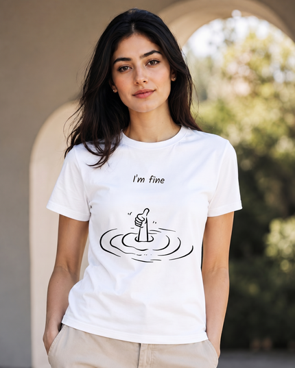 I'm Fine Thumbs Up Unisex Classic Crew T-Shirt