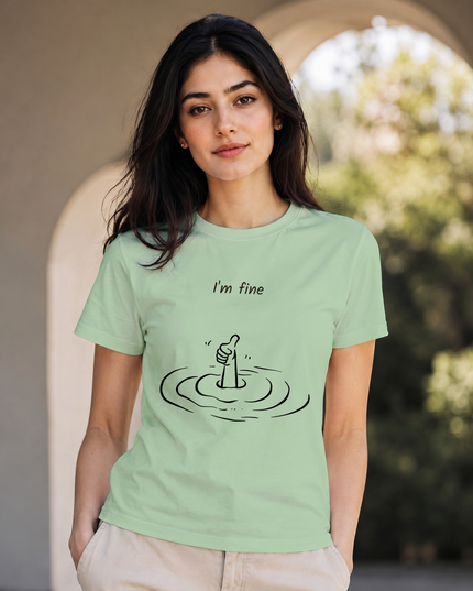 I'm Fine Thumbs Up Unisex Classic Crew T-Shirt