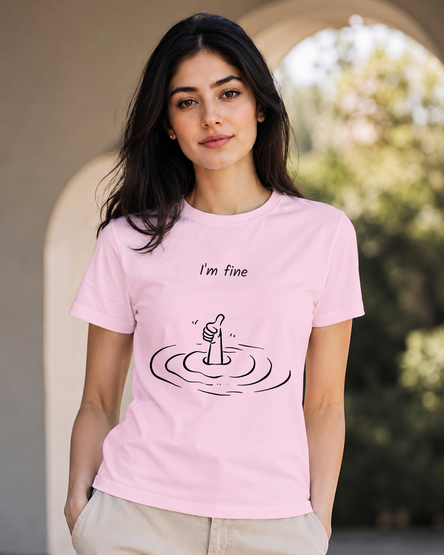 I'm Fine Thumbs Up Unisex Classic Crew T-Shirt
