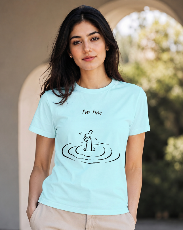 I'm Fine Thumbs Up Unisex Classic Crew T-Shirt