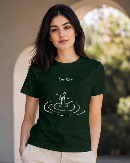 I'm Fine Thumbs Up Graphic Unisex Classic Crew T-Shirt