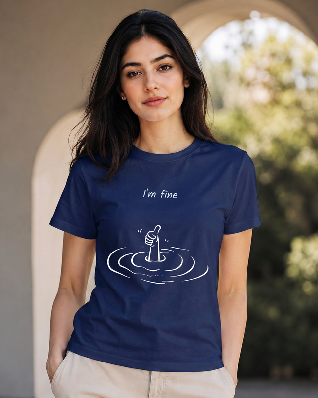 I'm Fine Thumbs Up Graphic Unisex Classic Crew T-Shirt
