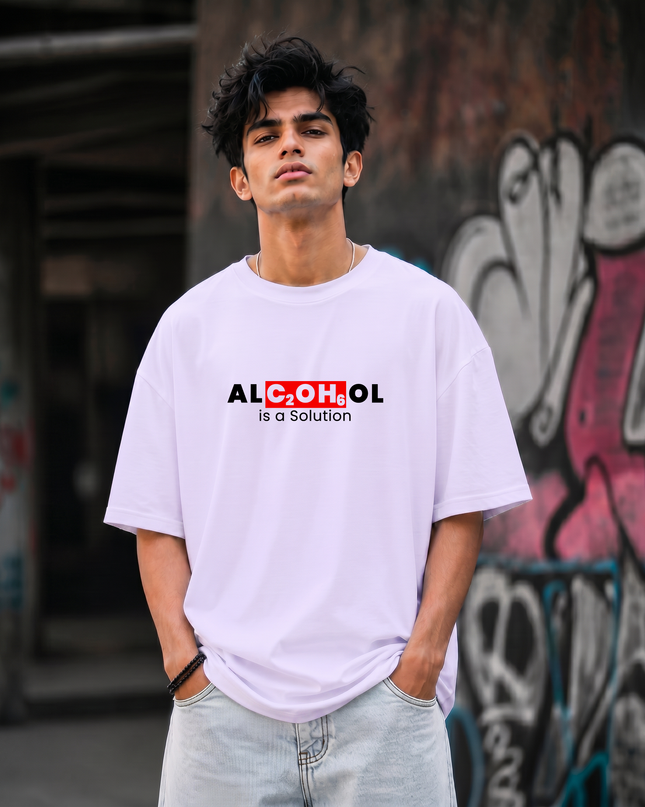 Alcohol Is a Solution Graphic Unisex Oversized Classic T-Shirt