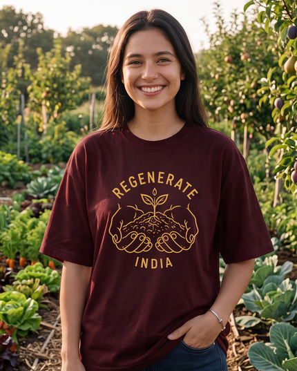 Regenerate India Graphic Oversized Women's Classic T-Shirt