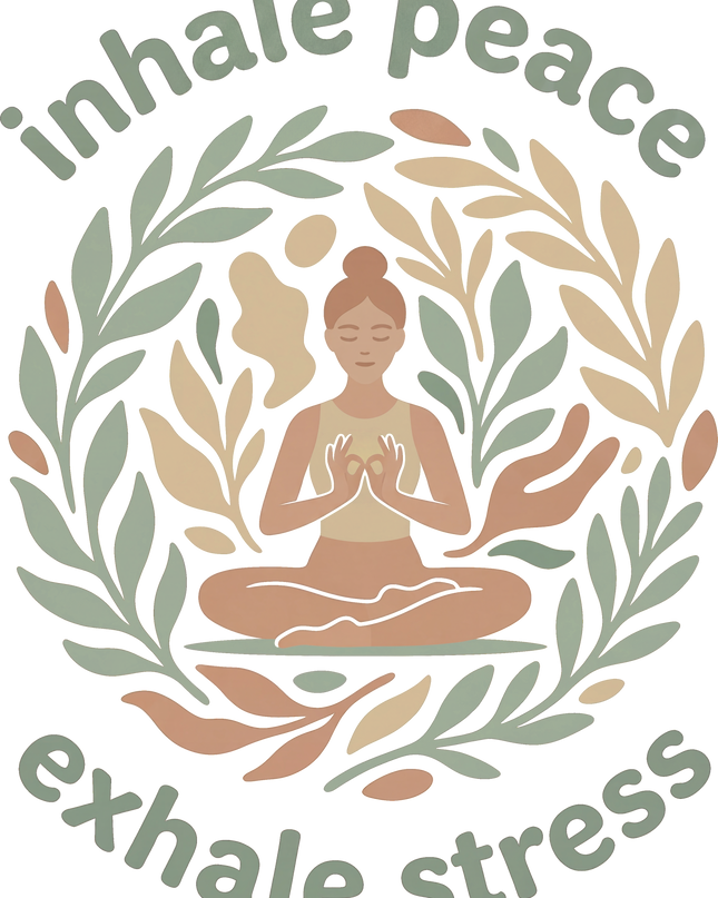 Inhale Peace Exhale Stress Print Oversized Classic T-Shirt