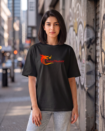 Rising Phoenix Print Women's Oversized Classic T-Shirt