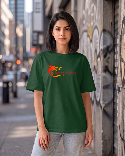 Rising Phoenix Print Women's Oversized Classic T-Shirt