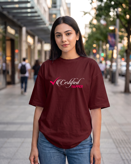 Certified Yapper Graphic Oversized Women's Classic T-Shirt