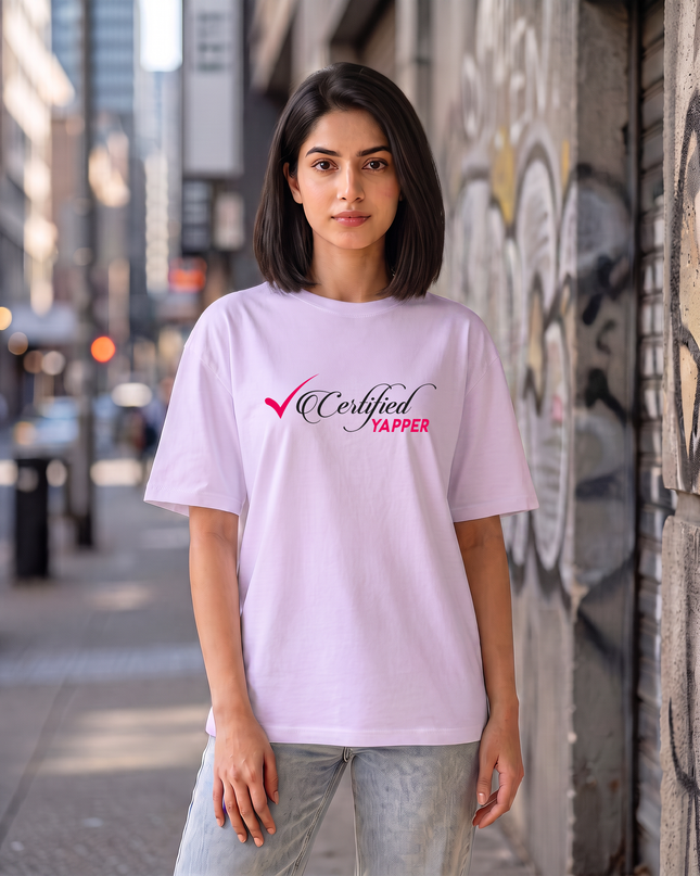 Certified Yapper Graphic Women's Oversized Classic T-Shirt