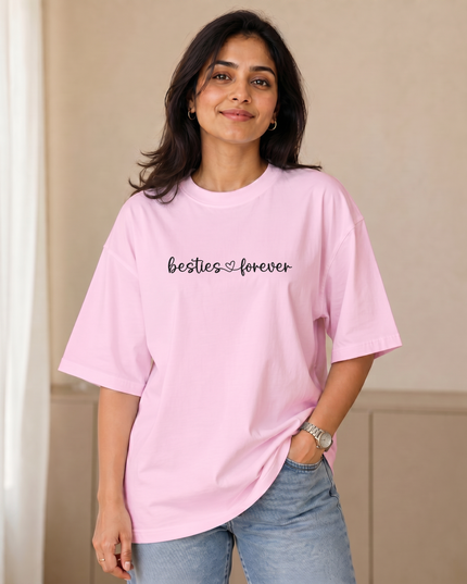 Besties Forever Stylish Women's Oversized Classic T-Shirt