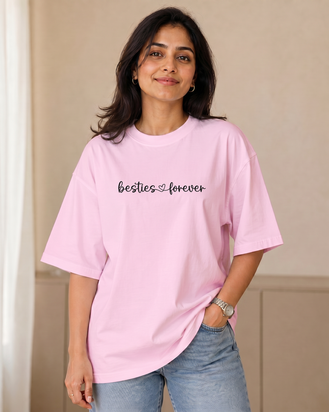 Besties Forever Stylish Women's Oversized Classic T-Shirt