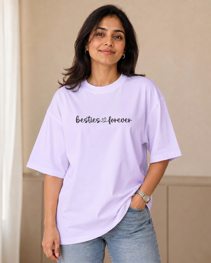 Besties Forever Stylish Women's Oversized Classic T-Shirt