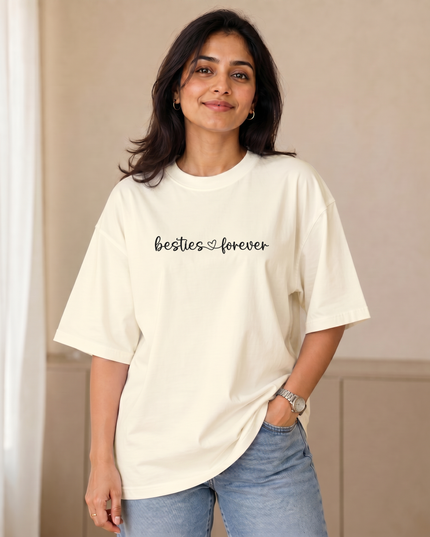 Besties Forever Stylish Women's Oversized Classic T-Shirt