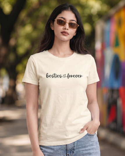 Besties Forever Stylish Women's Classic Crew T-Shirt