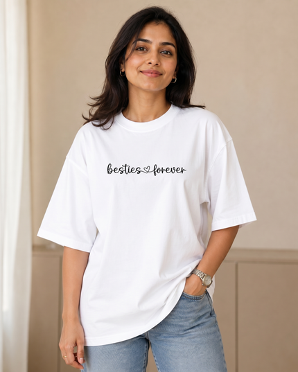 Besties Forever Stylish Women's Oversized Classic T-Shirt