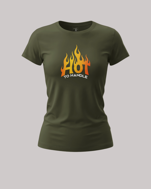 Too Hot To Handle Flame Graphic Bold Attitude Statement Women's Classic T-Shirt