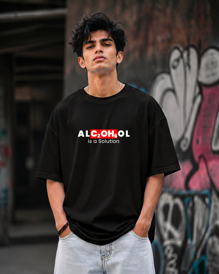 Alcohol Is a Solution Print Unisex Oversized Classic T-Shirt