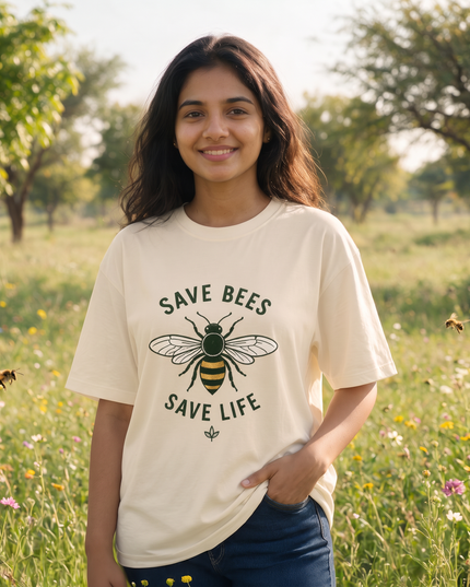Save Bees Save Life Oversized Women's Classic T-Shirt