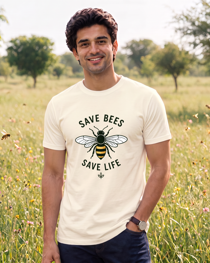 Save Bees Save Life Graphic Classic Crew T-Shirt