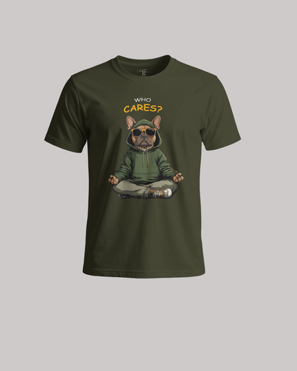 Who Cares French Bulldog Graphic Unisex Classic Crew T-Shirt
