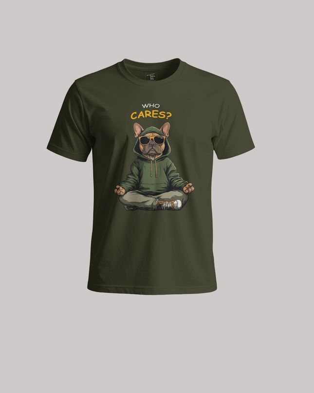 Who Cares French Bulldog Graphic Unisex Classic Crew T-Shirt