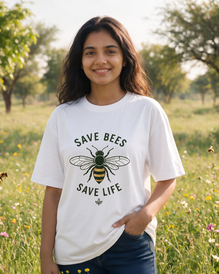 Save Bees Save Life Oversized Women's Classic T-Shirt