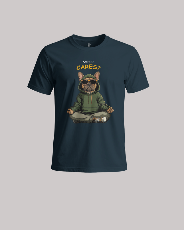 Who Cares French Bulldog Graphic Unisex Classic Crew T-Shirt