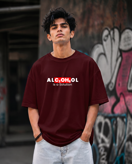 Alcohol Is a Solution Print Unisex Oversized Classic T-Shirt
