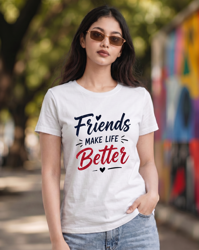 Friends Make Life Better Women's Classic Crew T-Shirt