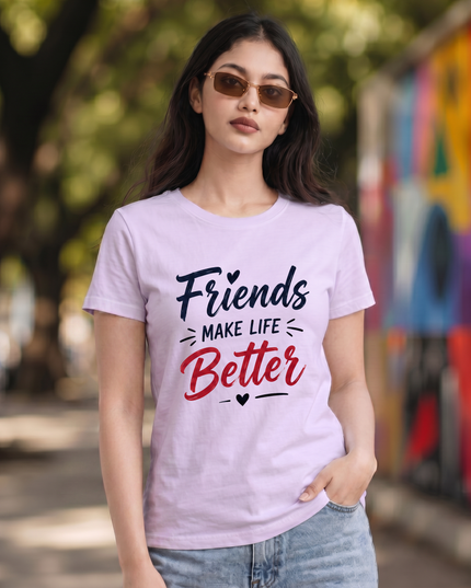 Friends Make Life Better Women's Classic Crew T-Shirt