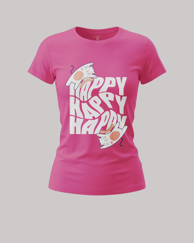 Happy Cat Graphic Women's Classic T-Shirt
