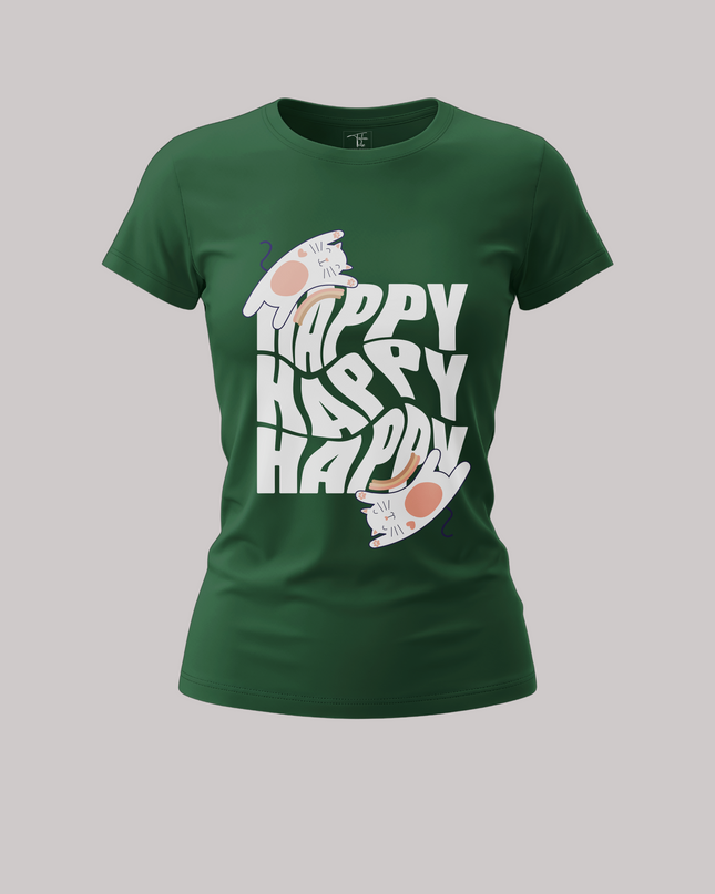 Happy Cat Graphic Women's Classic T-Shirt
