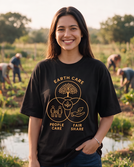 Earth Care People Care Fair Share Graphic Oversized Women's Classic T-Shirt