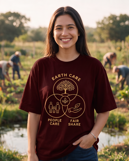 Earth Care People Care Fair Share Graphic Oversized Women's Classic T-Shirt