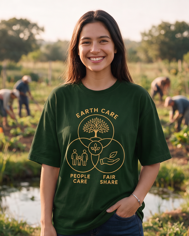 Earth Care People Care Fair Share Graphic Oversized Women's Classic T-Shirt