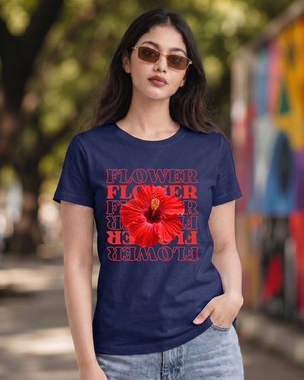 Flower Graphic Unisex Classic Crew T-Shirt